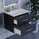 Тумба с раковиной Uperwood Foster 60 см, подвесная, черная - Фото 2