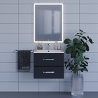 Тумба с раковиной Uperwood Foster 60 см, подвесная, черная - Фото 4