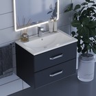 Тумба с раковиной Uperwood Foster 70 см, подвесная, черная - фото 12929815