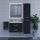 Тумба с раковиной Uperwood Foster 70 см, подвесная, черная - Фото 8