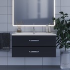 Тумба с раковиной Uperwood Foster 100 см, подвесная, черная - Фото 2
