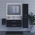 Тумба с раковиной Uperwood Foster 100 см, подвесная, черная - Фото 5
