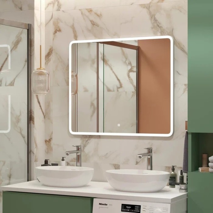 Зеркало для ванной Uperwood Foster 100×80 см, с LED-подсветкой - Фото 1