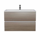 Тумба под раковину Uperwood Barsa, 80 см, подвесная, белая/дуб сонома - Фото 5