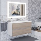 Тумба под раковину Uperwood Barsa, 100 см, подвесная, белая/дуб сонома - Фото 1