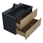 Тумба под раковину Uperwood Barsa, 80 см, подвесная, чёрная/дуб сонома - Фото 6