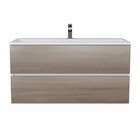 Тумба с раковиной Uperwood Barsa, 100 см, раковина белая, подвесная, белая/дуб сонома 9630556