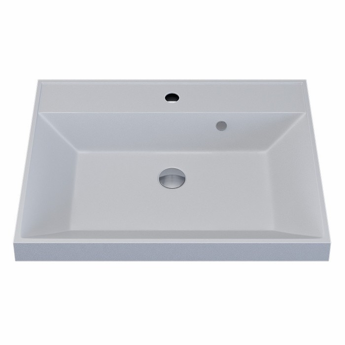 Раковина Uperwood Classic Quartz 60 см, кварцевая, белая матовая, жасмин - Фото 1