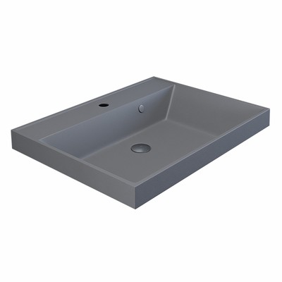 Раковина Uperwood Classic Quartz 60 см, кварцевая, серая матовая, бетон