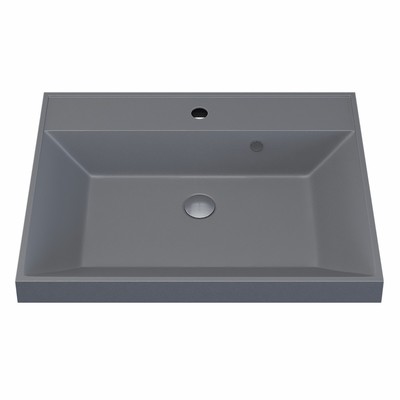 Раковина Uperwood Classic Quartz 60 см, кварцевая, серая матовая, бетон