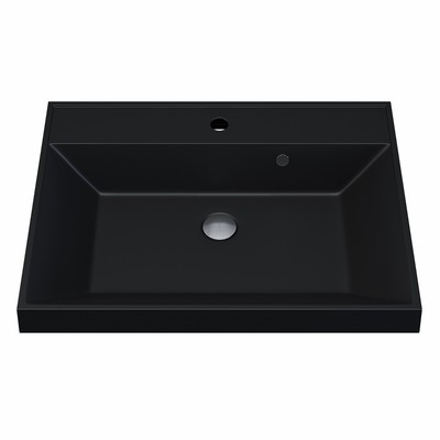 Раковина Uperwood Classic Quartz 60 см, кварцевая, черная матовая, уголь