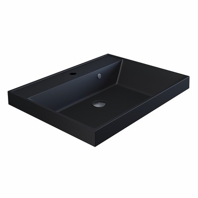 Раковина Uperwood Classic Quartz 60 см, кварцевая, черная матовая, уголь