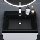 Раковина Uperwood Classic Quartz 60 см, кварцевая, черная матовая, космос - Фото 4