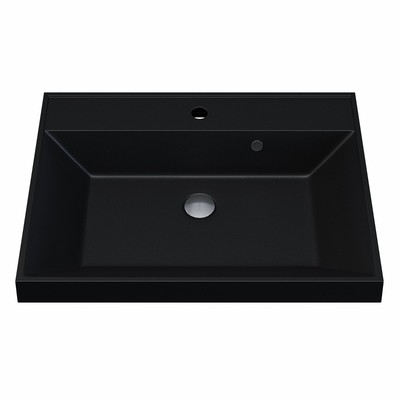Раковина Uperwood Classic Quartz 60 см, кварцевая, черная матовая, космос