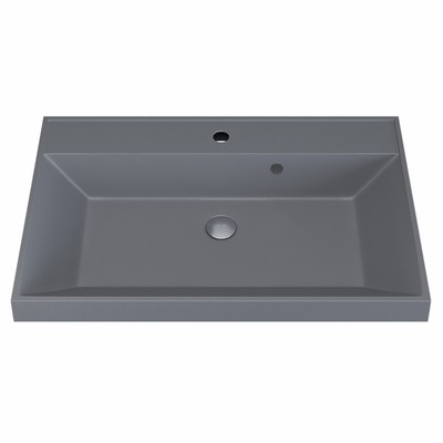 Раковина Uperwood Classic Quartz 70 см, кварцевая, серая матовая, бетон