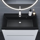 Раковина Uperwood Classic Quartz 80 см, кварцевая, черная матовая, уголь - Фото 3