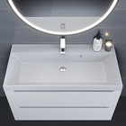 Раковина Uperwood Classic Quartz 90 см, кварцевая, белая матовая, жасмин - Фото 2