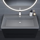 Раковина Uperwood Classic Quartz 90 см, кварцевая, серая матовая, бетон - Фото 4