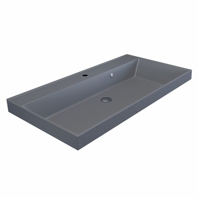 Раковина Uperwood Classic Quartz 90 см, кварцевая, серая матовая, бетон