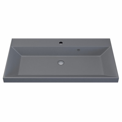 Раковина Uperwood Classic Quartz 90 см, кварцевая, серая матовая, бетон
