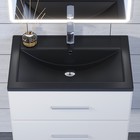 Раковина Uperwood Foster Quartz 70 см, кварцевая, черная матовая, уголь - Фото 2