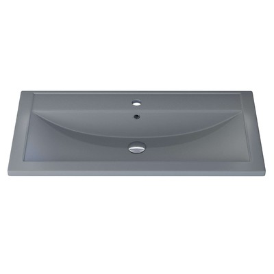 Раковина Uperwood Foster Quartz 80 см, кварцевая, серая матовая, бетон