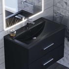 Раковина Uperwood Foster Quartz 80 см, кварцевая, черная матовая, космос - Фото 1