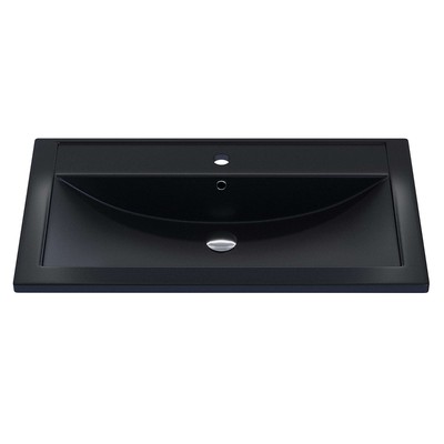Раковина Uperwood Foster Quartz 80 см, кварцевая, черная матовая, космос