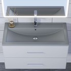 Раковина Uperwood Foster Quartz 90 см, кварцевая, серая матовая, бетон - Фото 2