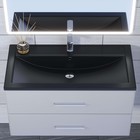 Раковина Uperwood Foster Quartz 90 см, кварцевая, черная матовая, уголь - Фото 2