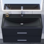 Раковина Uperwood Foster Quartz 90 см, кварцевая, черная матовая, космос - Фото 2