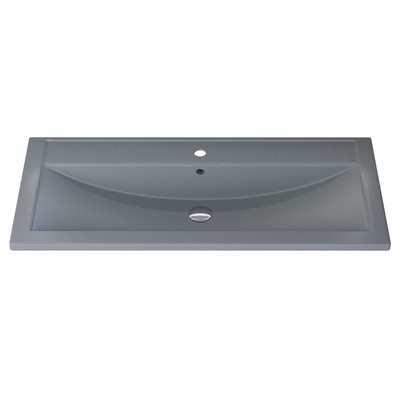 Раковина Uperwood Foster Quartz 100 см, кварцевая, серая матовая, бетон