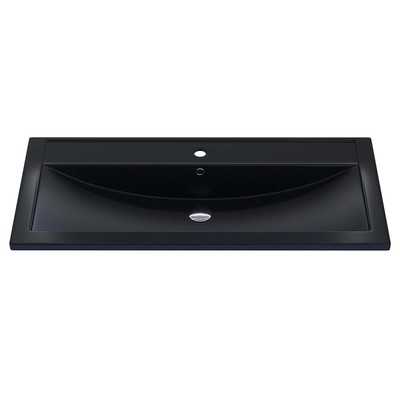 Раковина Uperwood Foster Quartz 100 см, кварцевая, черная матовая, уголь