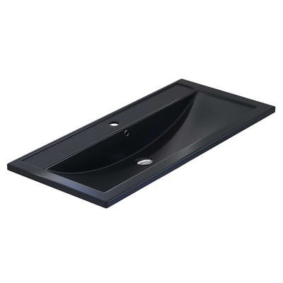 Раковина Uperwood Foster Quartz 100 см, кварцевая, черная матовая, уголь