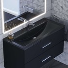 Раковина Uperwood Foster Quartz 100 см, кварцевая, черная матовая, космос - Фото 1