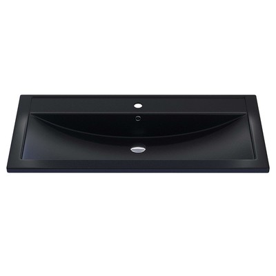 Раковина Uperwood Foster Quartz 100 см, кварцевая, черная матовая, космос