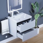 Тумба под раковину Uperwood Tanos, 60 см, подвесная, белая/графит - Фото 3