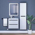 Тумба под раковину Uperwood Tanos, 60 см, подвесная, белая/графит - Фото 6
