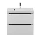 Тумба под раковину Uperwood Tanos, 60 см, подвесная, белая/графит - Фото 8