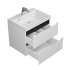 Тумба под раковину Uperwood Tanos, 60 см, подвесная, белая/графит - Фото 9