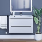 Тумба под раковину Uperwood Tanos, 80 см, подвесная, белая/графит - Фото 1