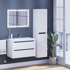 Тумба под раковину Uperwood Tanos, 80 см, подвесная, белая/графит - Фото 7