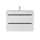 Тумба под раковину Uperwood Tanos, 80 см, подвесная, белая/графит - Фото 8