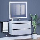 Тумба под раковину Uperwood Tanos, 90 см, подвесная, белая/графит - Фото 5
