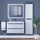 Тумба под раковину Uperwood Tanos, 90 см, подвесная, белая/графит - Фото 6