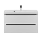 Тумба под раковину Uperwood Tanos, 90 см, подвесная, белая/графит - Фото 8