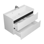 Тумба под раковину Uperwood Tanos, 90 см, подвесная, белая/графит - Фото 9