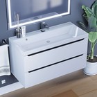 Тумба под раковину Uperwood Tanos, 100 см, подвесная, белая/графит - Фото 2