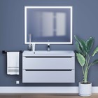 Тумба под раковину Uperwood Tanos, 100 см, подвесная, белая/графит - Фото 4