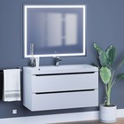 Тумба под раковину Uperwood Tanos, 100 см, подвесная, белая/графит - Фото 5